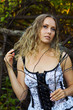 Beautiful young woman looking away.