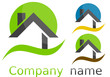 Logo maison rond vague couleurs gris Logo maison rond vague couleurs gris