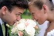 In love newlywed couple
