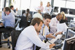 Photographie : View Of Busy Stock Traders Office
