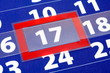 page of calendar