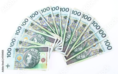 Photo: background made of polish 100 zloty banknotes background made of polish 100 zloty banknotes