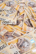 background made of polish 200 zloty banknotes