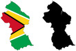 vector map and flag of Guyana