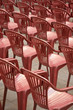 red plastic chairs