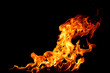 Fire on a black background