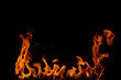 Fire on a black background