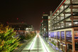 Parkhaus am Flughafen Stuttgart bei Nacht