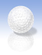 Golf ball on reflective surface