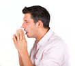 ill sneezing man