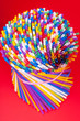 Colorful drinking straws background