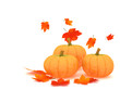Pumpkins and leafs