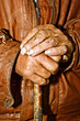 closeup of old peasant hands