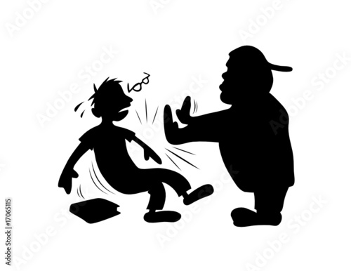 bully pushing nerd