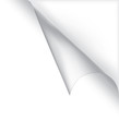 Vector white curled corner