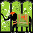 Decorated indian elephant. Vector illustration.