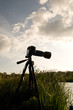 Camera on tripod