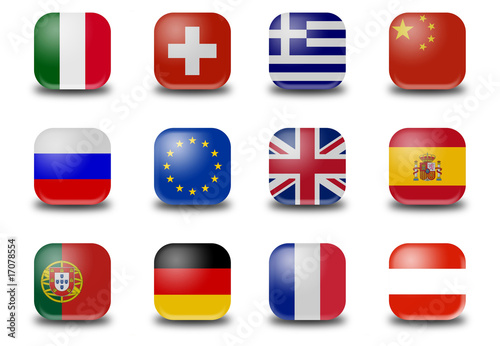 Illustration: Flag Set Mini Buttons Flag Set Mini Buttons