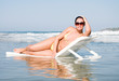 Beautiful young woman in the water
