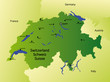 detailed vector map of switzerland