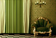 Baroque, Rococo style vintage interior featuring a chandelier. Baroque, Rococo style vintage interior featuring a chandelier.