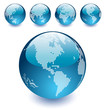 Vector Dotted Globes of the World