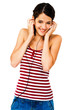 Young woman listening music Young woman listening music