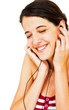 Close-up of a woman listening music Close-up of a woman listening music