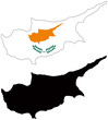 vector  map and flag of cyprus