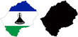 vector map and flag of lesotho vector map and flag of lesotho