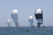 Four yachts compete in team sailing event, California