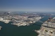 Photo: Aerial view of industrial area and docks in California Aerial view of industrial area and docks in California