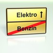 Ausgangschild - Elektro - Benzin