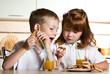 Children drink juice