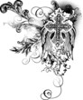 flying tribal cross with ornate decoration flying tribal cross with ornate decoration