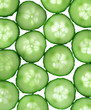 Cucumber slices isolated on white