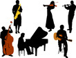 musicians silhouette vector musicians silhouette vector