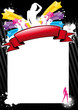 Girls party Star flyer red banner Girls party Star flyer red banner