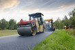 steamroller and paving steamroller and paving
