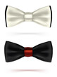 White & black (red knot) bow-tie. Vector, gradient mesh.