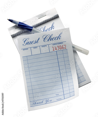 Photo: Blank restaurant check Blank restaurant check