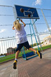 Girl playing basketball outside Girl playing basketball outside
