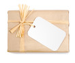 Photo : Cadeau emballage �cologique avec �tiquette blanche