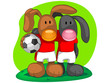 two rabbits