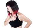 expressive portrait of woman who has chest pain