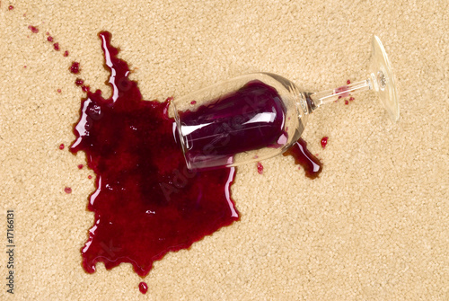 Photo: Spilled wine on carpet Spilled wine on carpet
