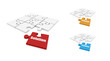 puzzle in pieces over a white background