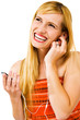 Cheerful woman listening MP3 Cheerful woman listening MP3