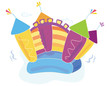 Vector bouncy castle. Vector Illustration.