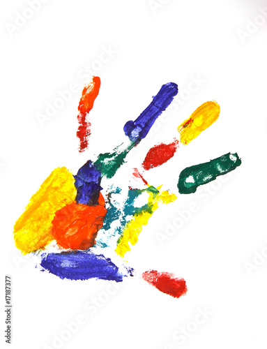 Photo: multicolor hand print multicolor hand print